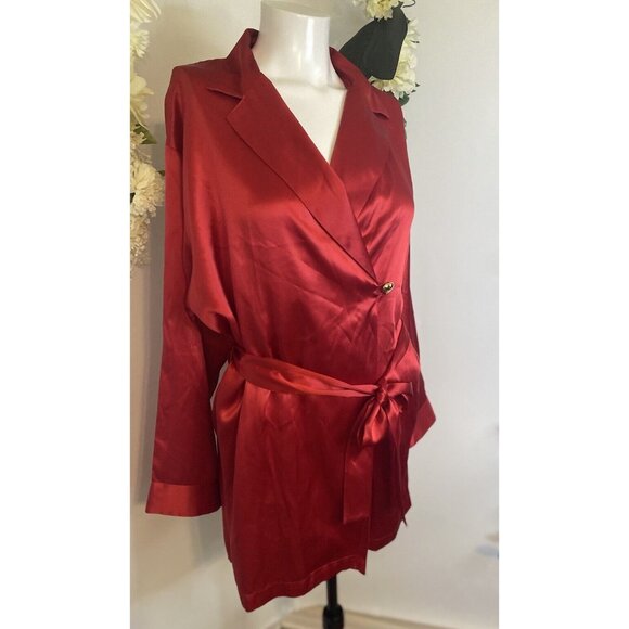Vintage Marilyn Monroe By Warners 100% Silk Red Robe Pajama Women's‎ Medium NWOT - Picture 10 of 16